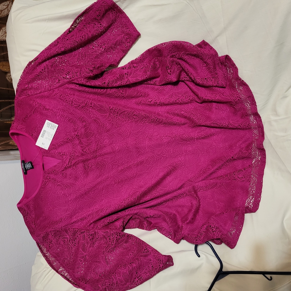 Catherines Pink Lace Blouse
